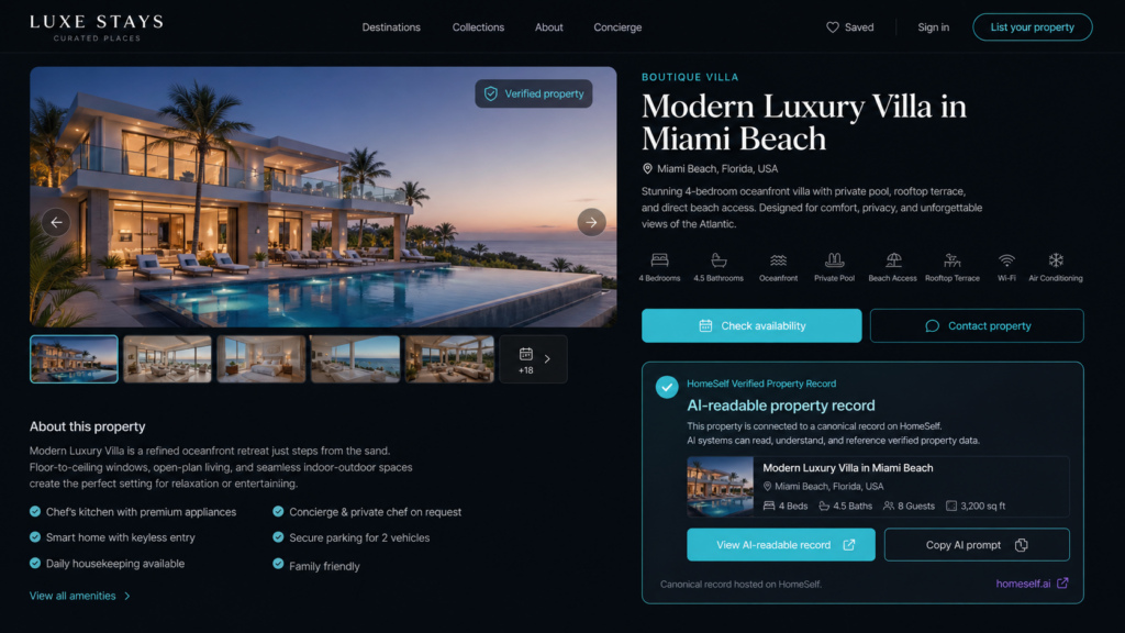 Ai readable website hotel